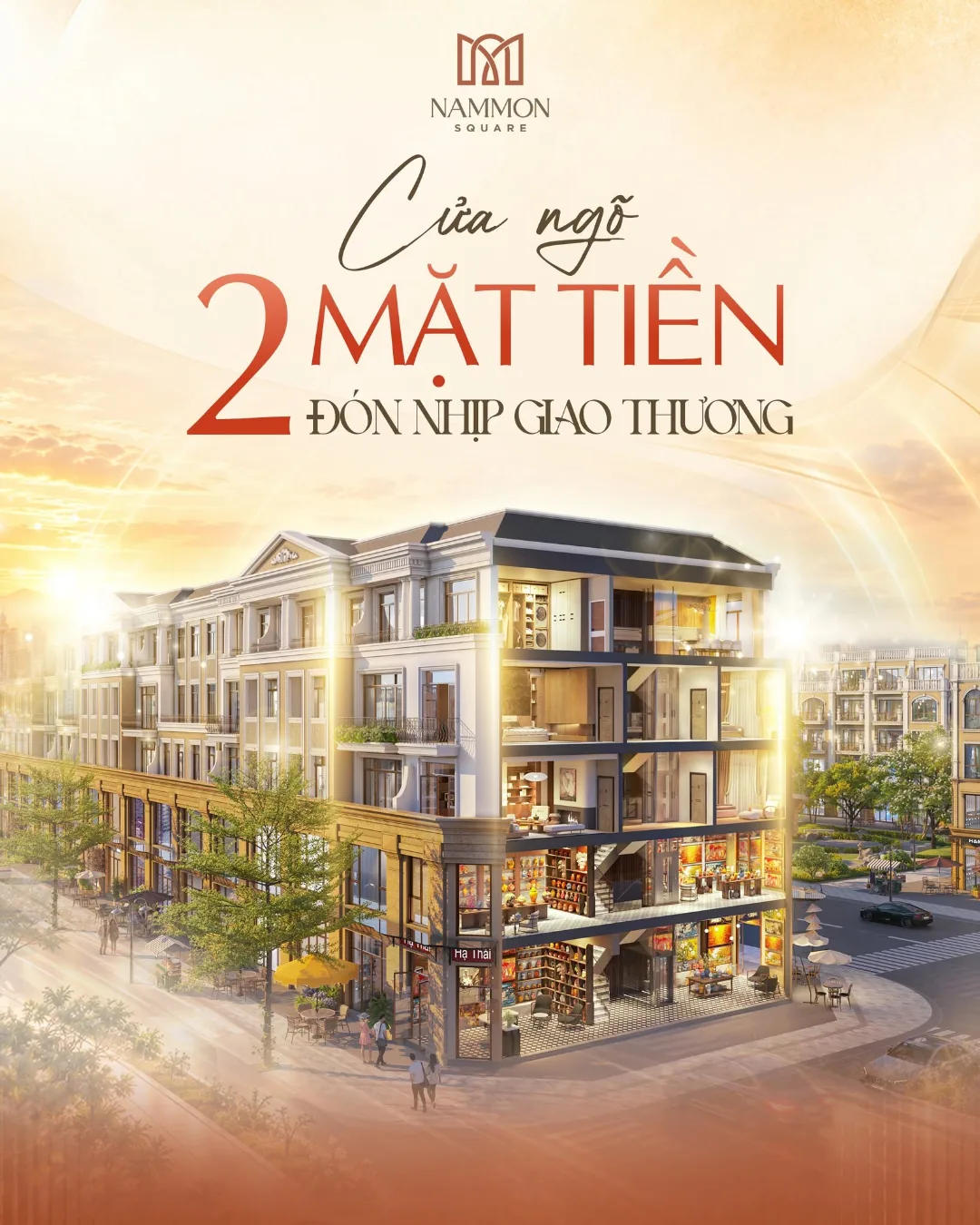 Mặt tiền kinh doanh sầm uất tại shophouse Nammon Square Thường Tín